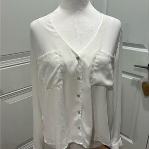 Forever 21 White Button-Up Blouse